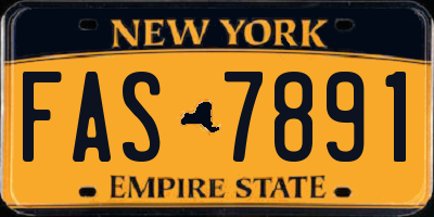 NY license plate FAS7891