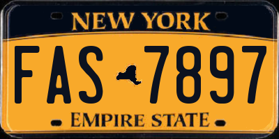 NY license plate FAS7897
