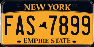 NY license plate FAS7899