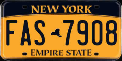 NY license plate FAS7908