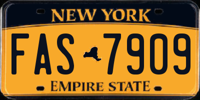 NY license plate FAS7909