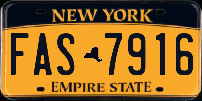 NY license plate FAS7916