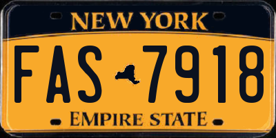 NY license plate FAS7918