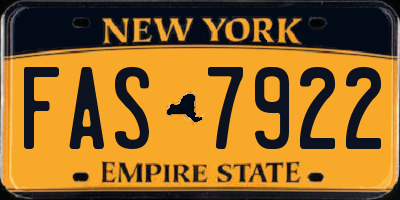 NY license plate FAS7922