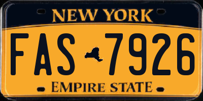 NY license plate FAS7926