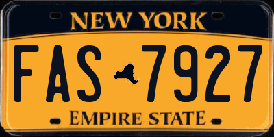 NY license plate FAS7927