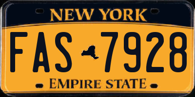 NY license plate FAS7928
