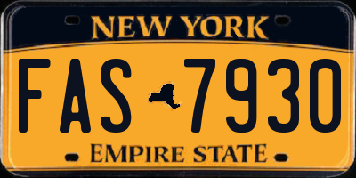 NY license plate FAS7930