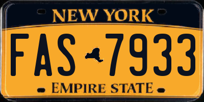 NY license plate FAS7933