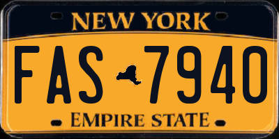 NY license plate FAS7940