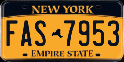 NY license plate FAS7953