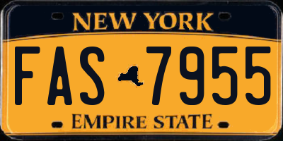 NY license plate FAS7955