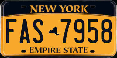 NY license plate FAS7958