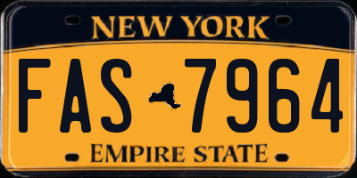 NY license plate FAS7964