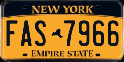 NY license plate FAS7966