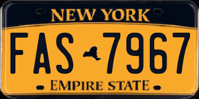 NY license plate FAS7967