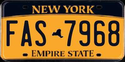 NY license plate FAS7968
