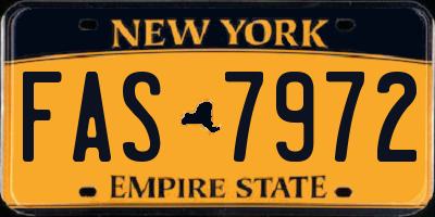 NY license plate FAS7972