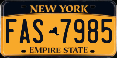 NY license plate FAS7985