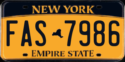 NY license plate FAS7986