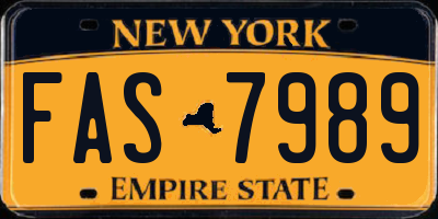 NY license plate FAS7989