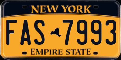 NY license plate FAS7993