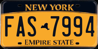 NY license plate FAS7994