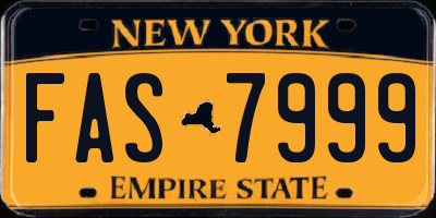 NY license plate FAS7999