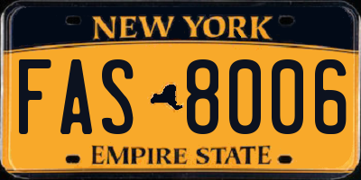 NY license plate FAS8006