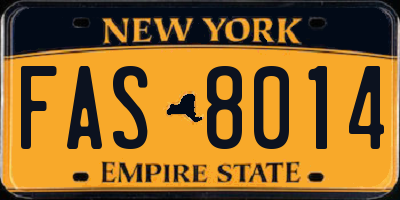 NY license plate FAS8014