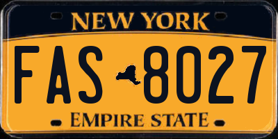 NY license plate FAS8027