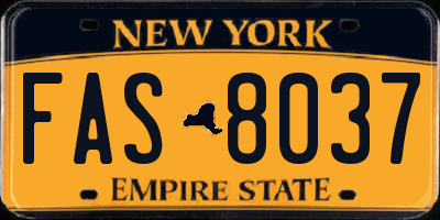 NY license plate FAS8037
