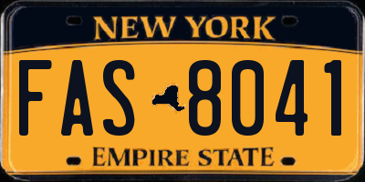 NY license plate FAS8041