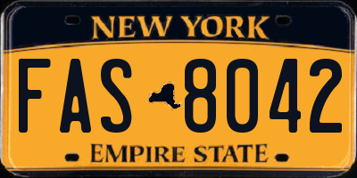 NY license plate FAS8042