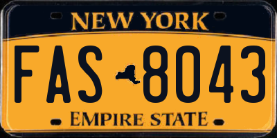 NY license plate FAS8043