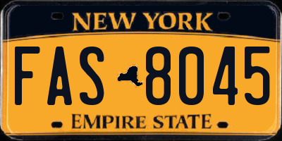 NY license plate FAS8045