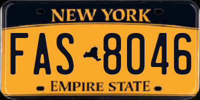 NY license plate FAS8046