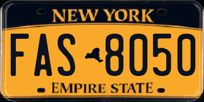 NY license plate FAS8050