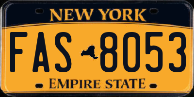 NY license plate FAS8053