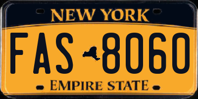NY license plate FAS8060