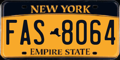 NY license plate FAS8064