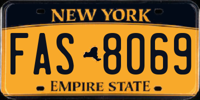 NY license plate FAS8069