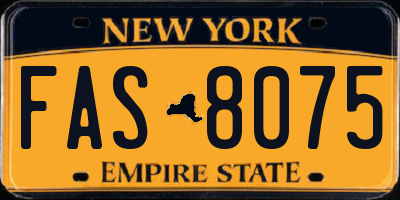 NY license plate FAS8075
