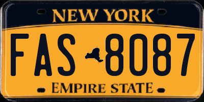 NY license plate FAS8087