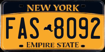 NY license plate FAS8092