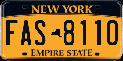 NY license plate FAS8110