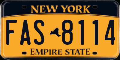 NY license plate FAS8114
