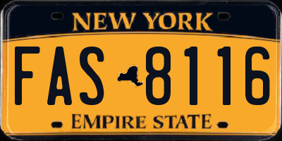 NY license plate FAS8116