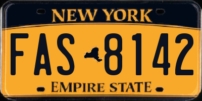 NY license plate FAS8142