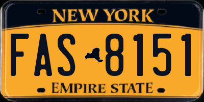 NY license plate FAS8151